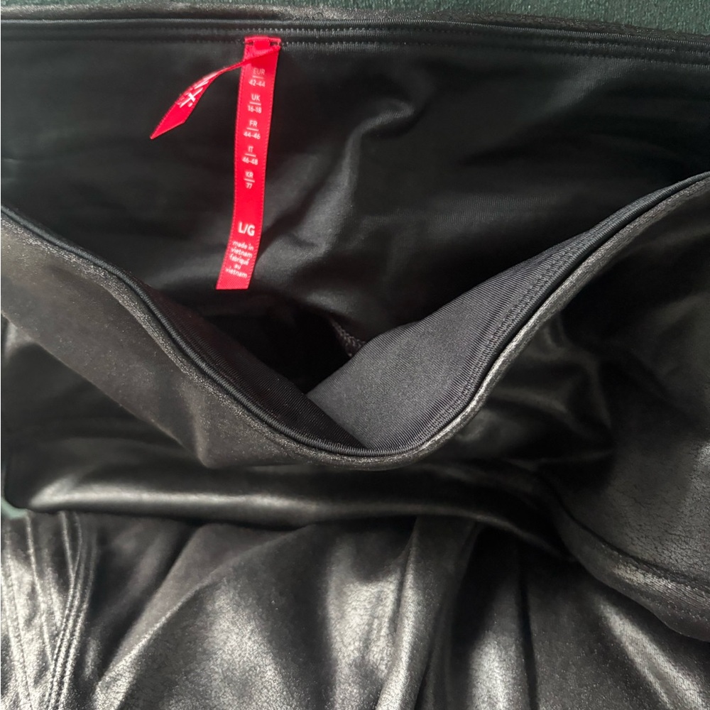 SPANX Black Faux Leather Skirt
